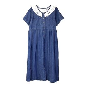 Retro Y2K Denim Maxi Dress